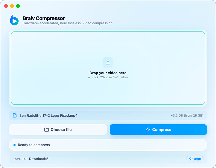 Braiv Compressor App Interface