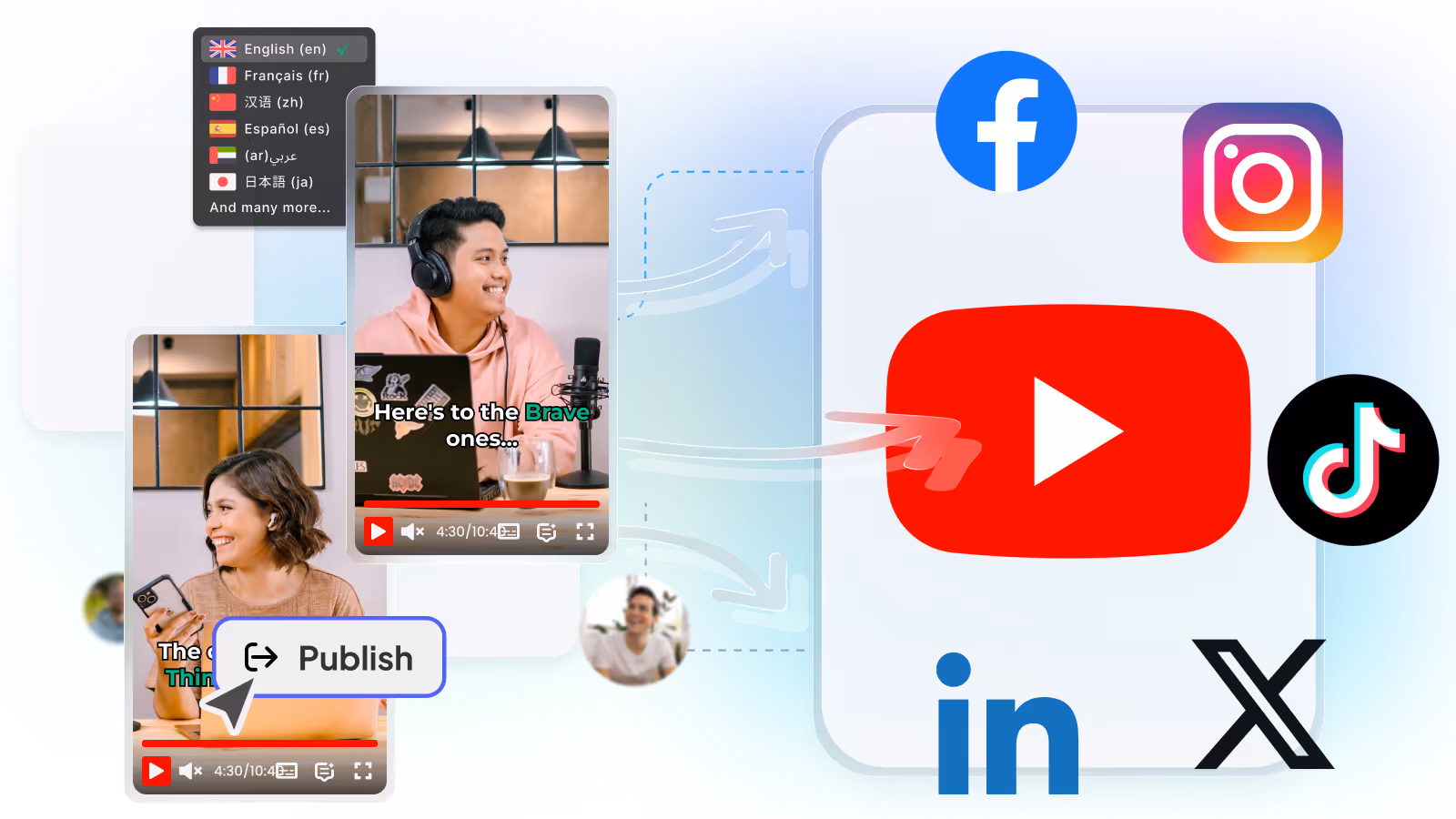 AI podcast and long-video to vertical Shorts converter clipping moments for TikTok and Reels