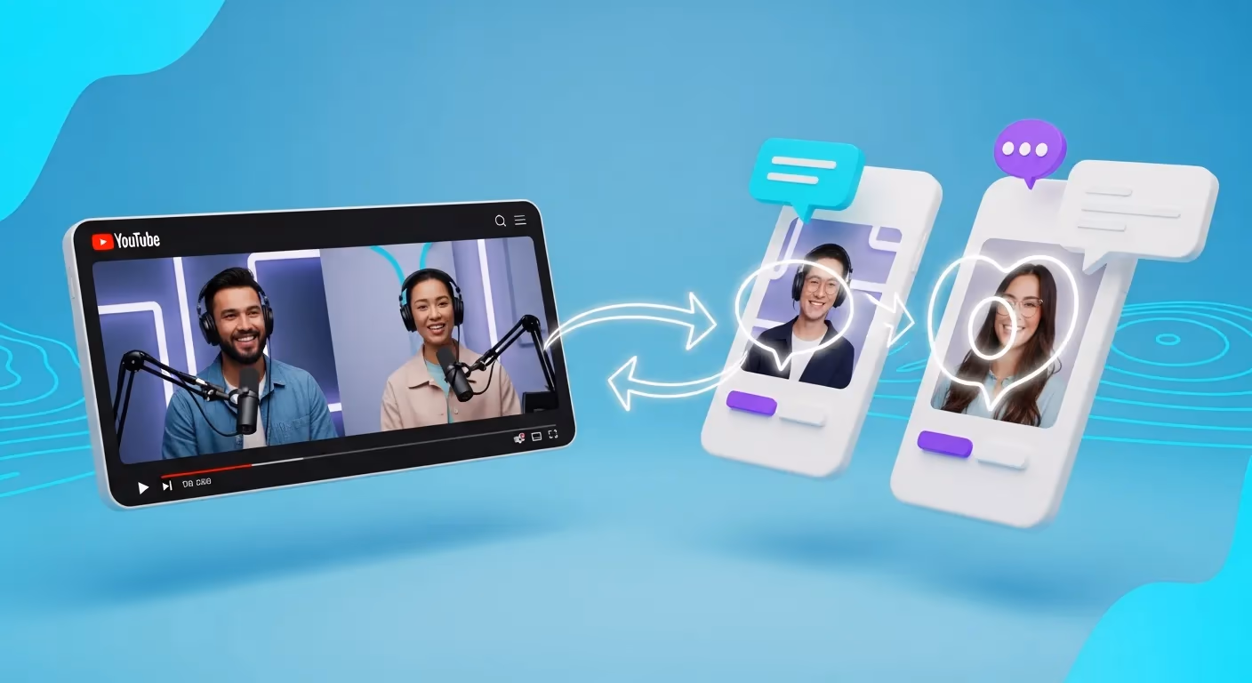 Portrait clips with captions cut from a full-length recorded sermon or teaching