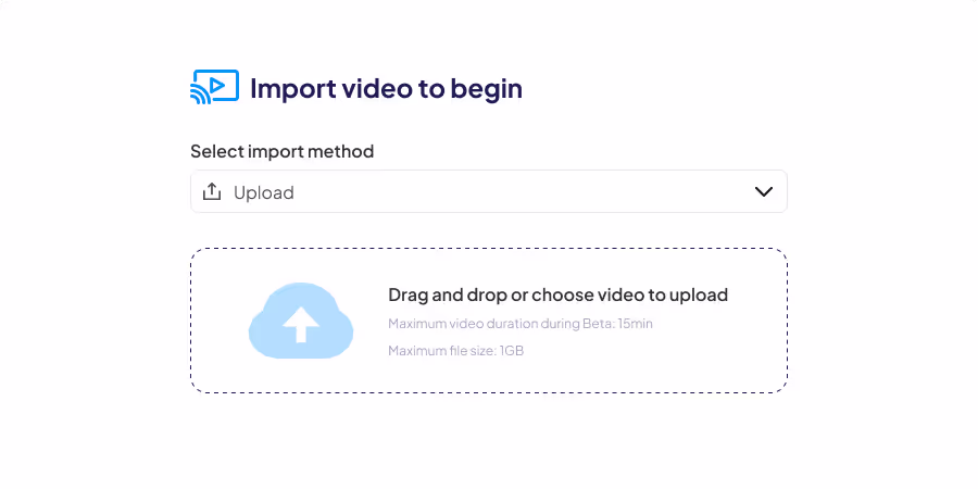 Upload or import video in Braiv